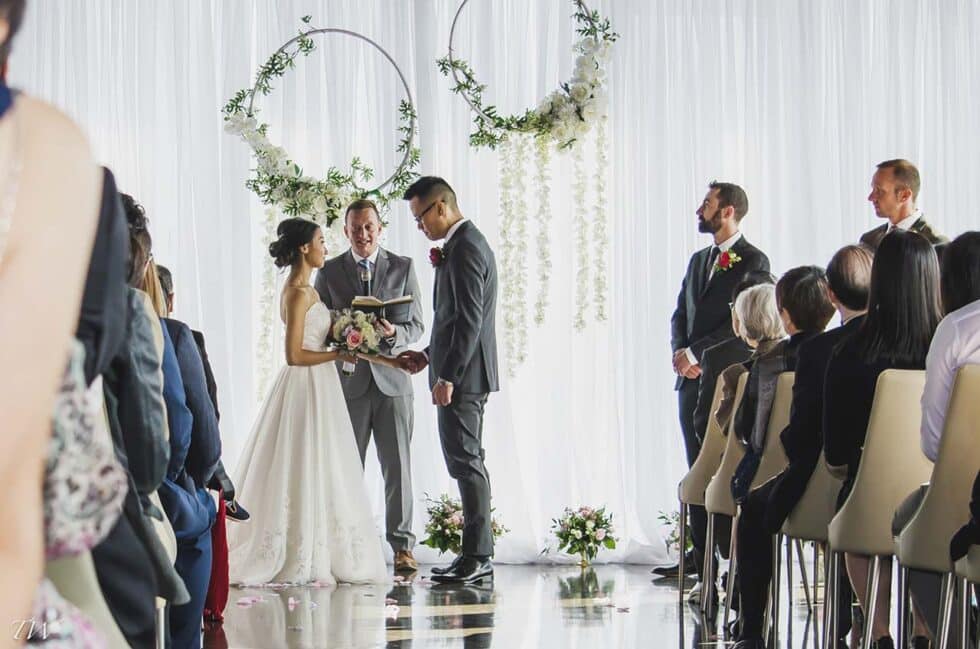 Marriage officiant at work