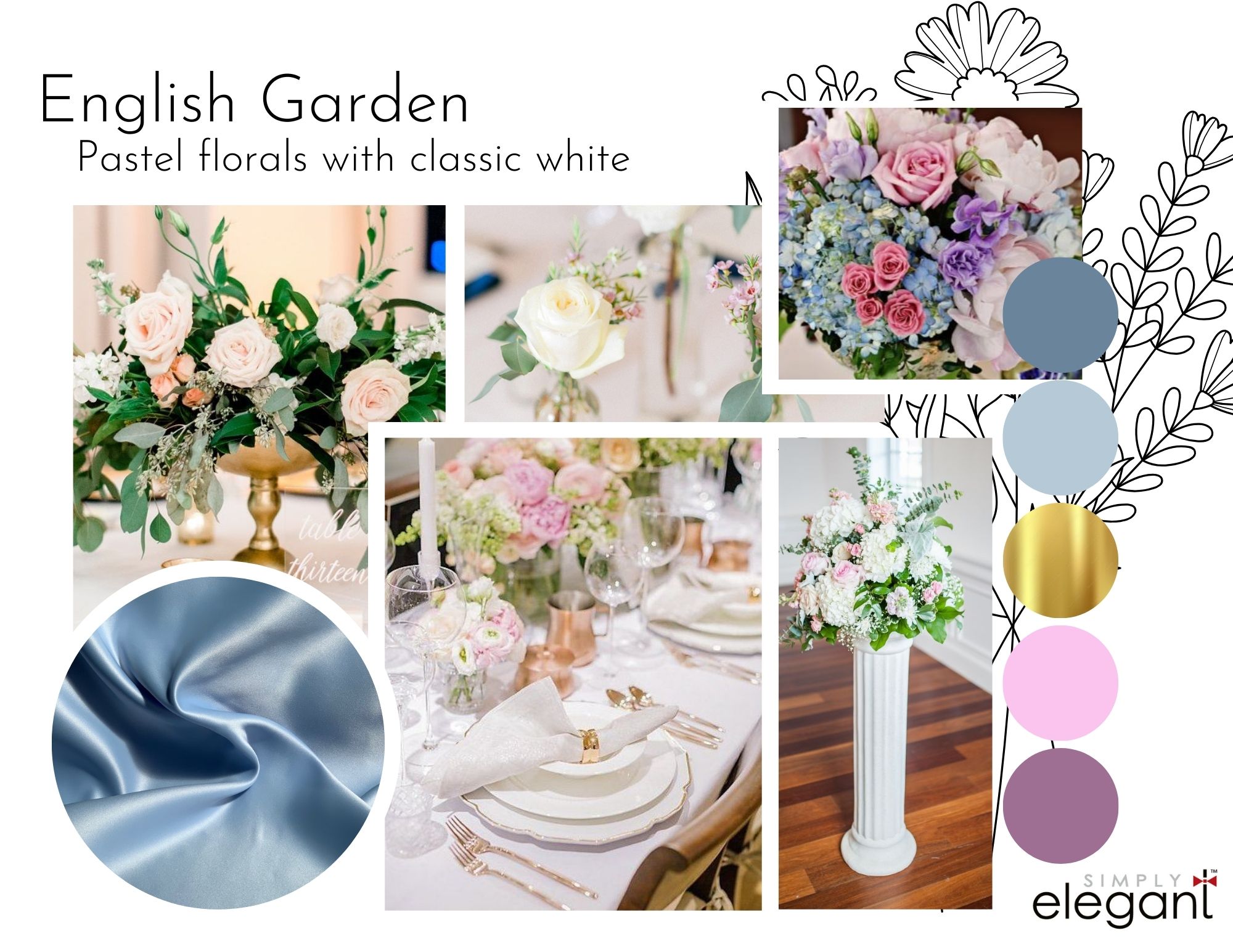 English Garden Event Decorations Package Design